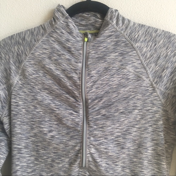 Athleta Mendoza 1/2 Zip Running Shirt Thumb Holes Space Dye Gray/Blue Size Small - Picture 4 of 16